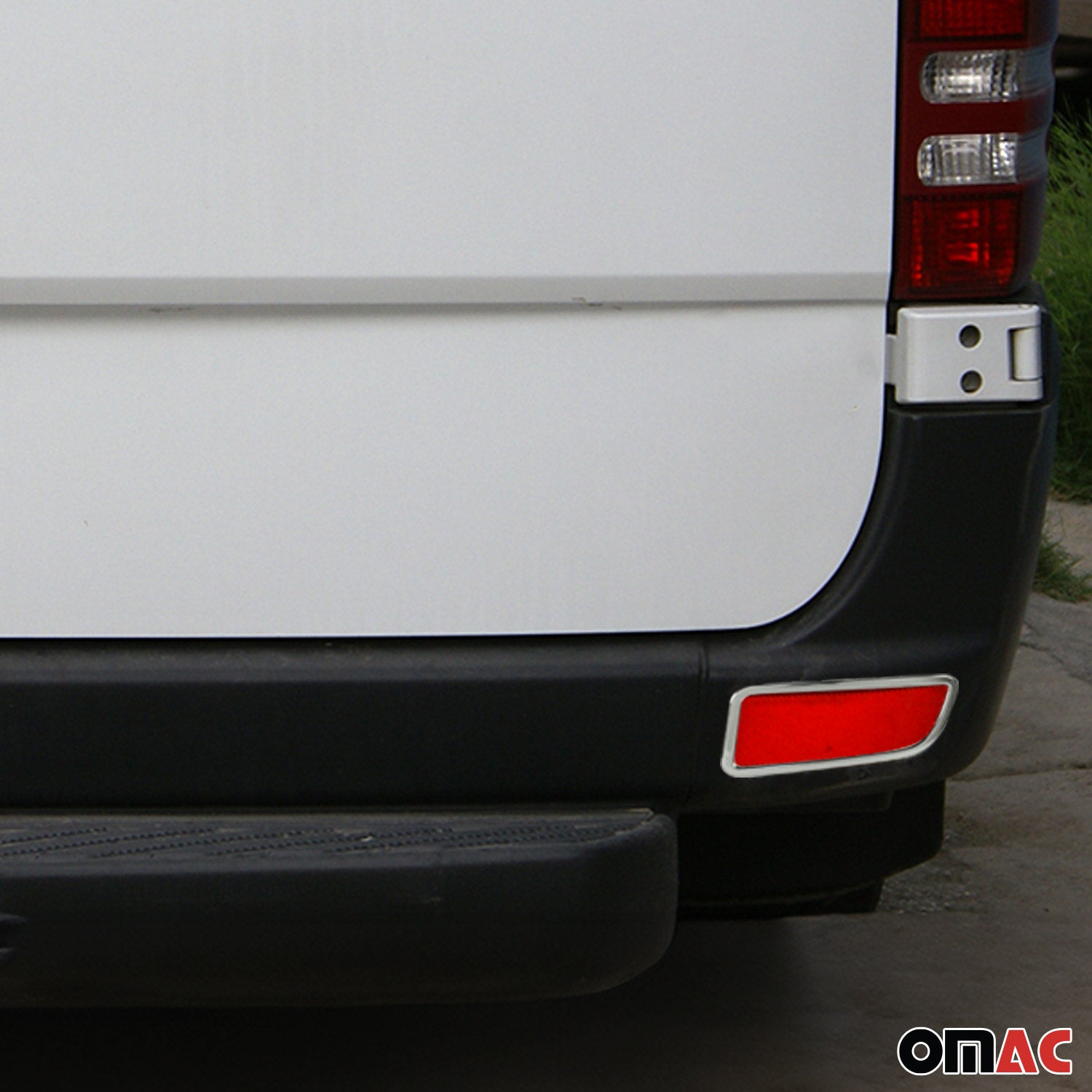 2014-2018 Mercedes Sprinter W906 Rear Reflector Lamp Rim Frame Silver Stainless Steel