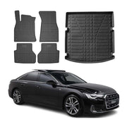 2019-2024 Audi A6 Sedan Floor Mats & Cargo Liner Full Set All Weather Black
