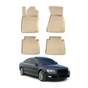 2002-2010 Audi A8 L Floor Mats Liners Full Set All Weather Beige