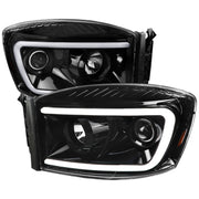 2006-2008 Dodge RAM 1500/ 06-2009 2500 3500 LED Projector Headlights Jet Black