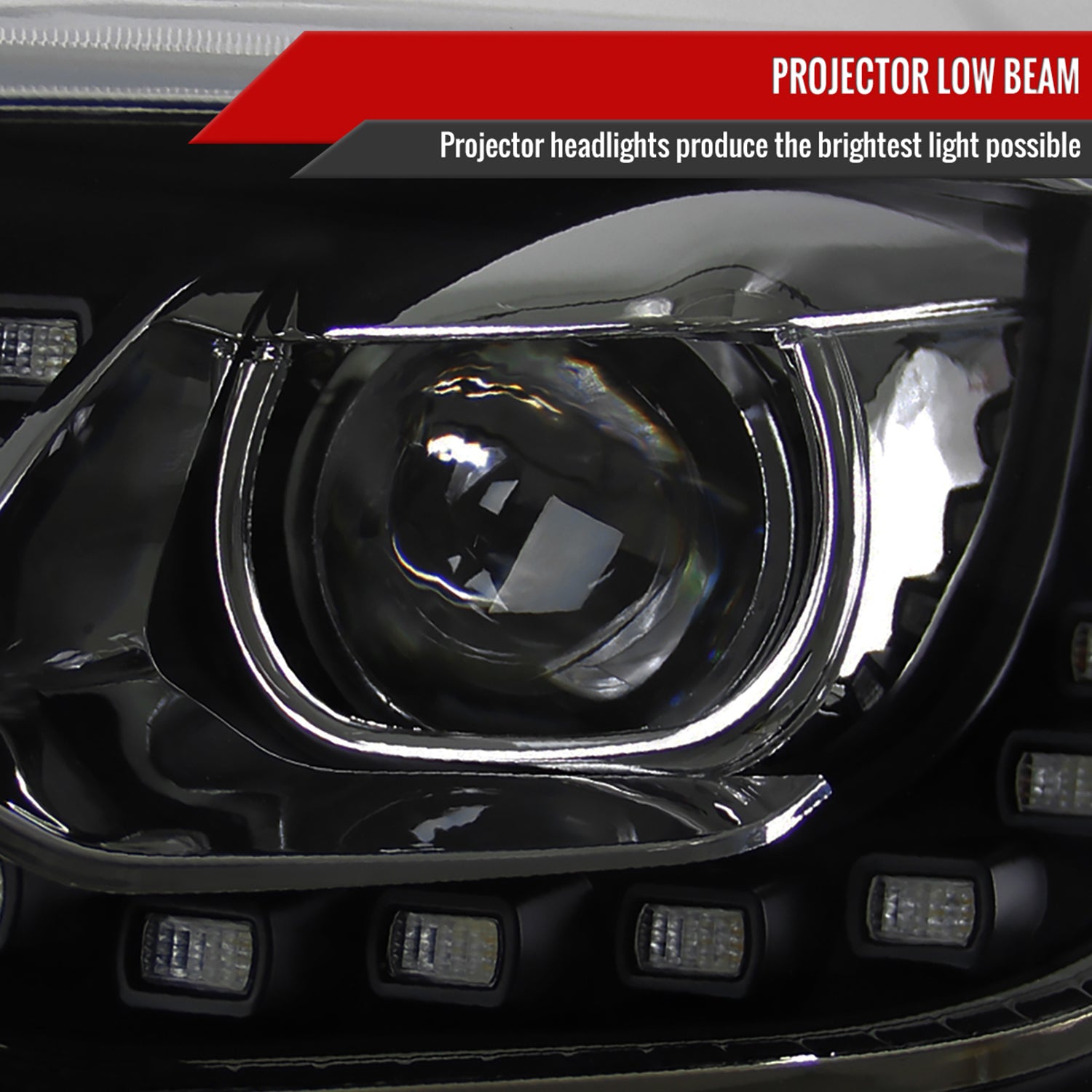 2013-2015 Chevy Malibu Projector Headlights Matte Black Housing/Clear Lens