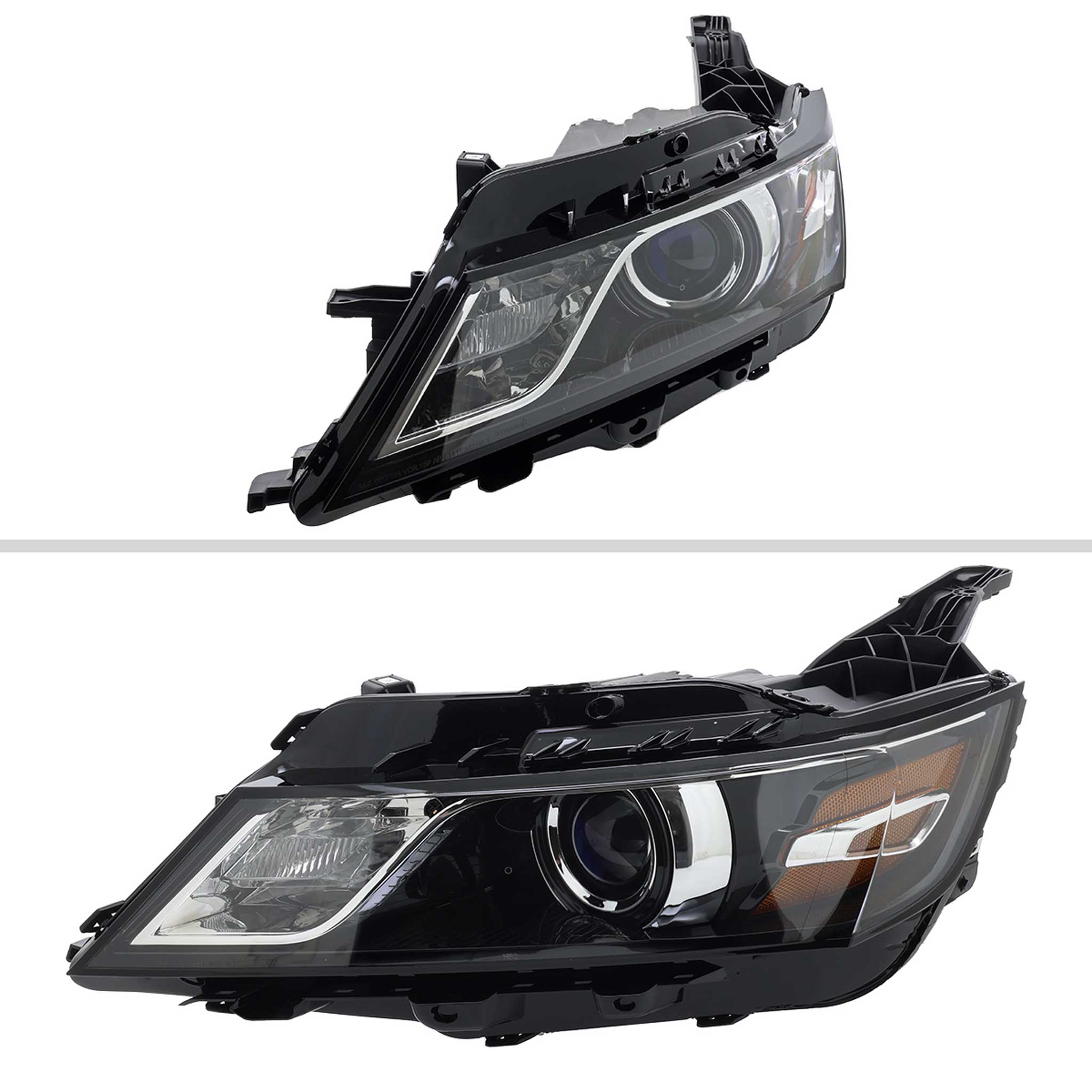 For Chevrolet Impala 2014-2020 Factory Style Projector Headlights Driver Side Jet Black Housing Clear Lens