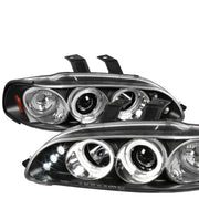 1992-1995 Honda Civic Dual Halo Projector Headlights Matte Black/Clear Lens