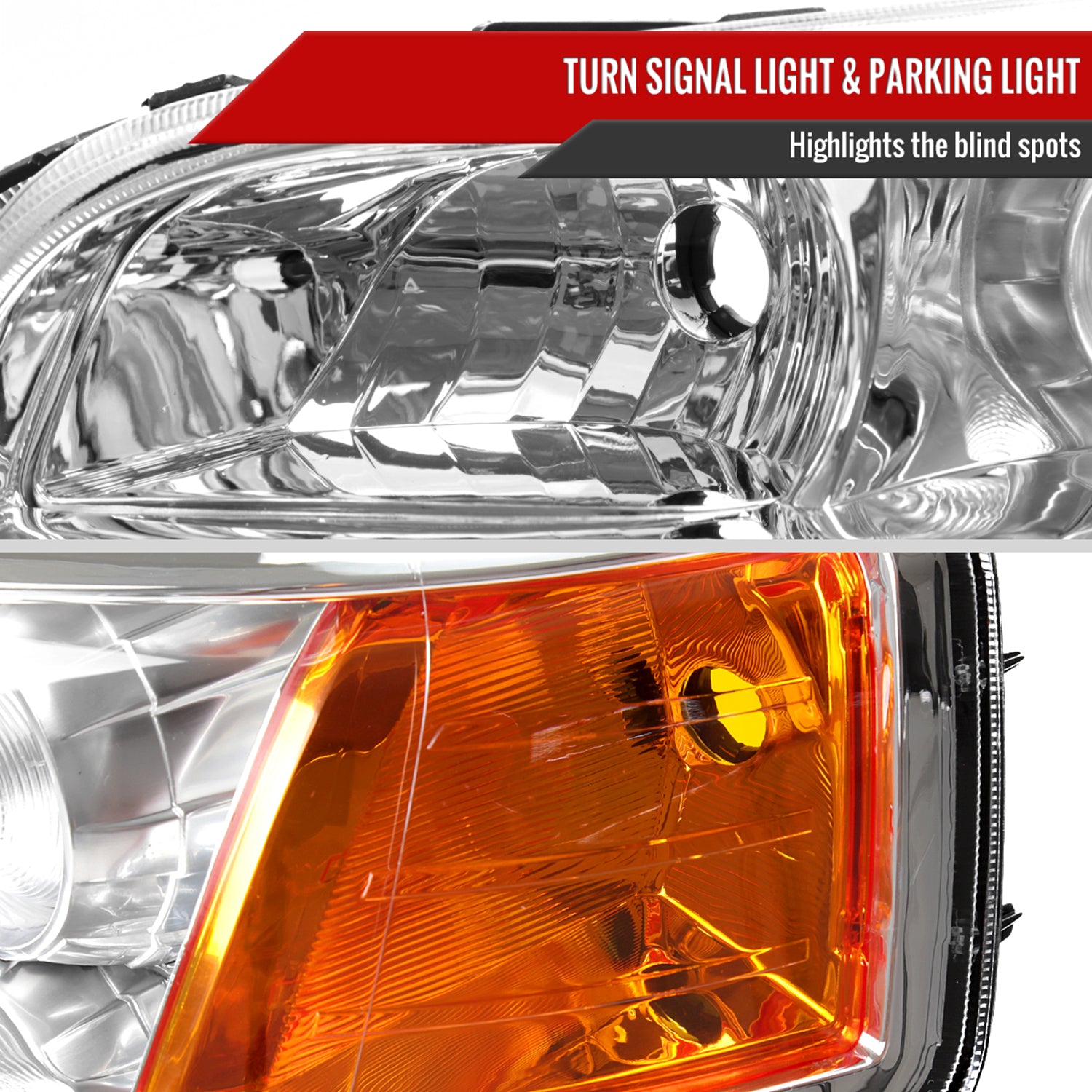 2006-2008 Honda Pilot Projector Style Headlights Chrome Housing/Clear Lens