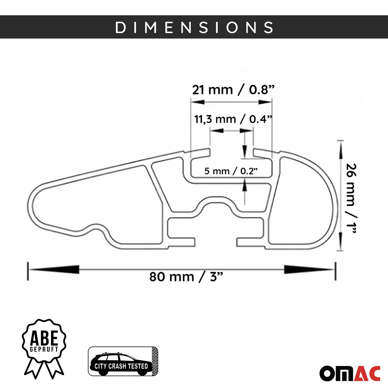 2004-2021 Mazda 5 / Mazda 6 Roof Racks Cross Bars Silver