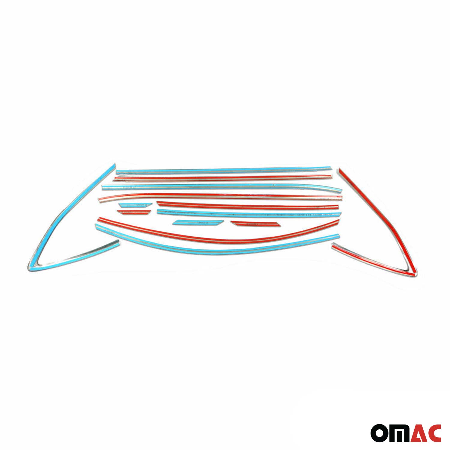 2016-2021 Hyundai Tucson Window Molding Trim Streamer Stainless Steel Dark 14 Pcs