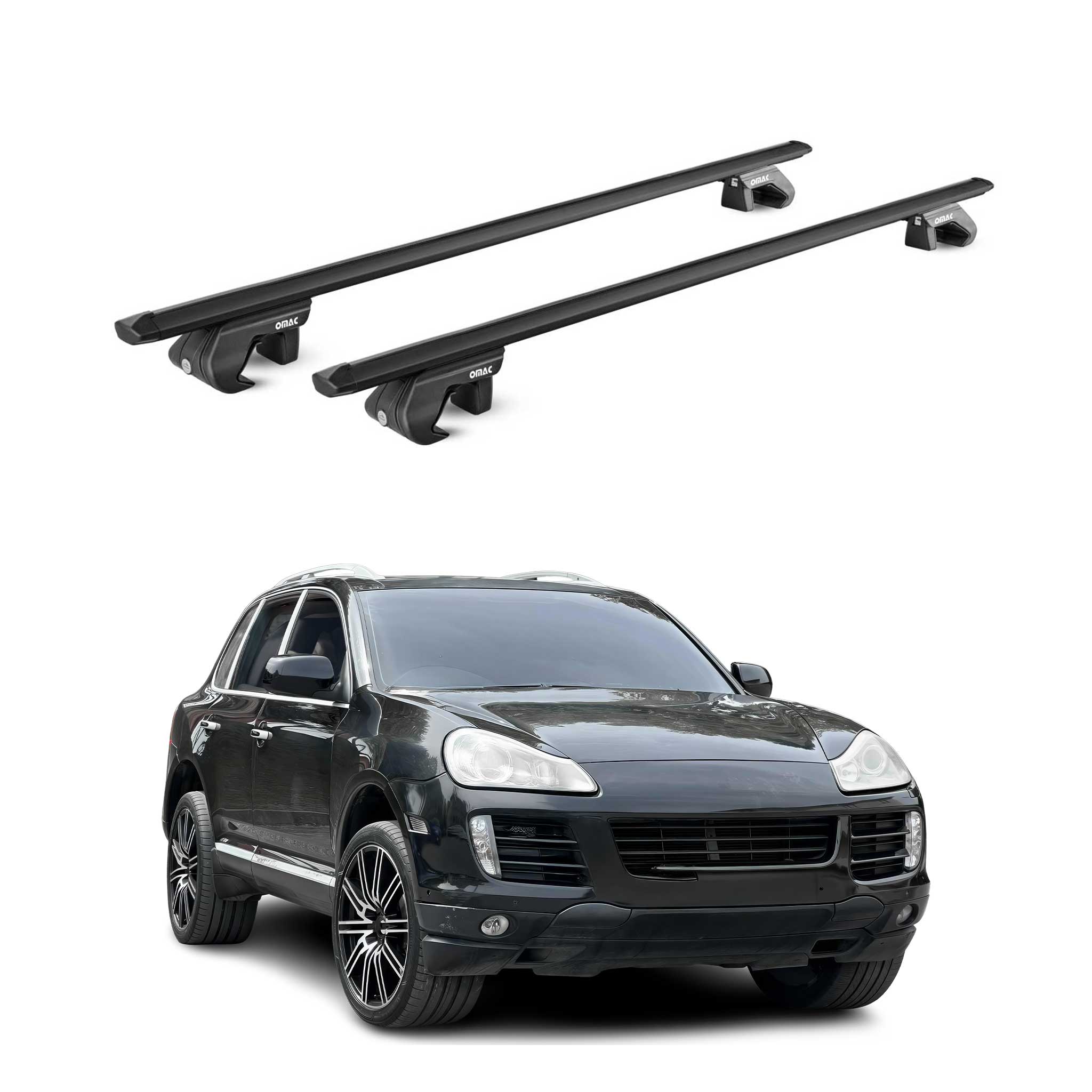 2003-2018 Porsche Cayenne Roof Rack Cross Bars Black