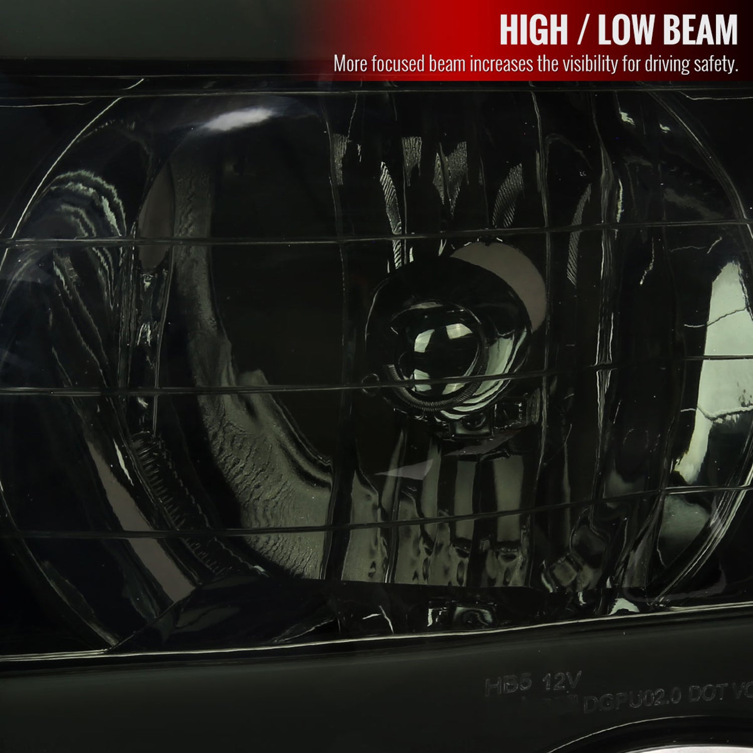 2002-2005 Dodge RAM 1500 /RAM 2500/3500 LED Tube Factory Headlights Smoked