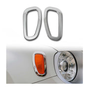 2019-2024 Jeep Renegade Side Indicator Signal Trim Cover Silver Steel 2 Pcs