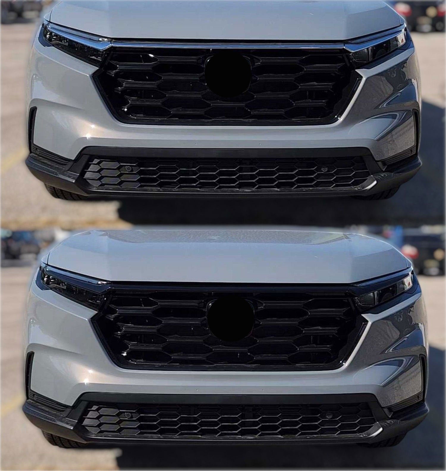 2023-2025 Honda CR-V Grille Overlay Gloss Black 3Pcs ABS Plastic