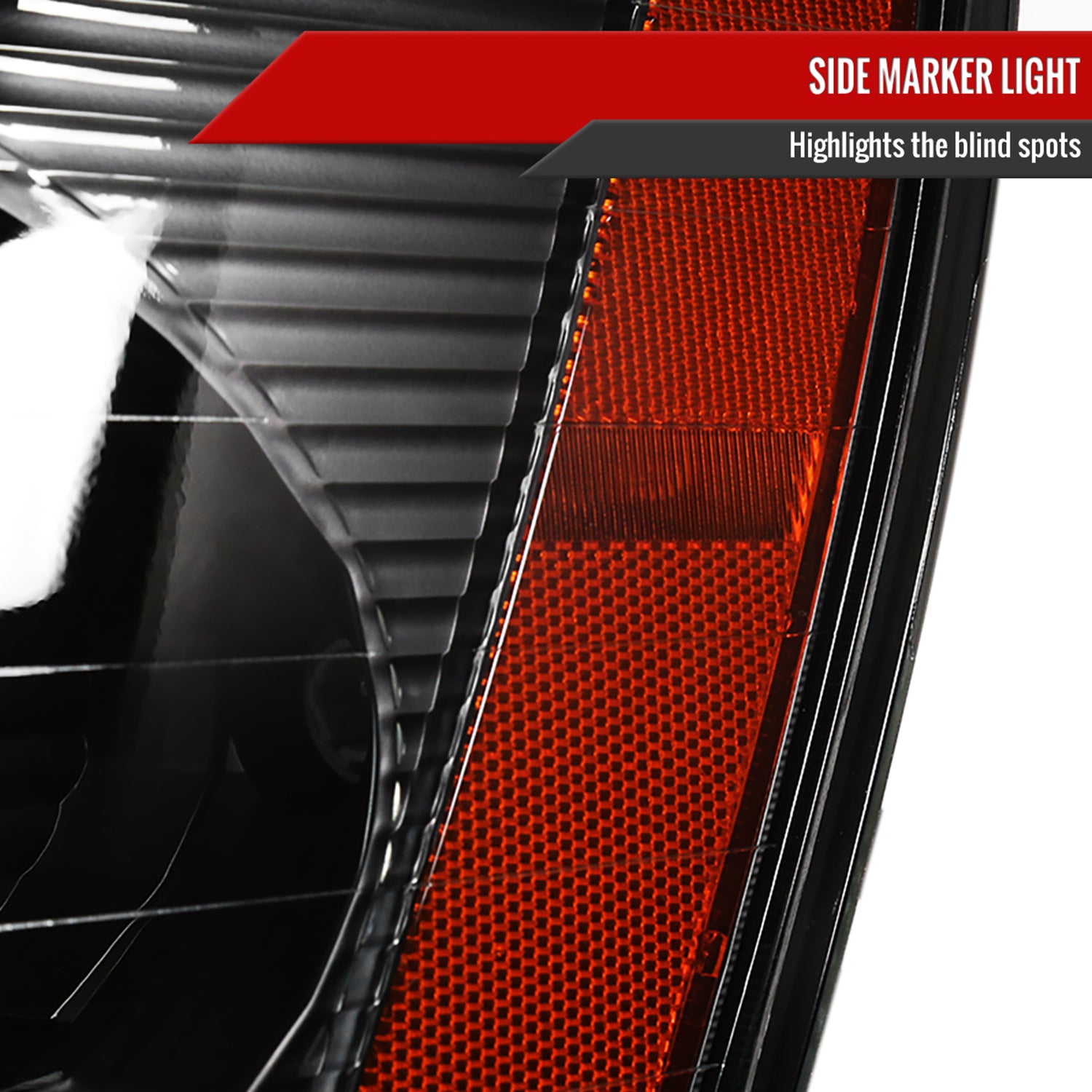 2005-2009 Chevy Equinox Factory Headlights w/Amber Reflector Matt Black/Clear