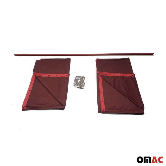 Trunk Tailgate Curtains for Chevrolet Express Red 2 Privacy Curtains