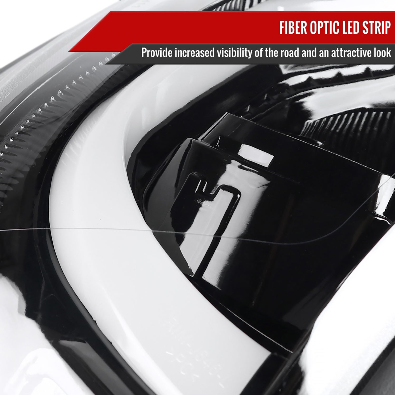 2015-2021 Chevy Colorado LED Bar Projector Headlights Glossy Black/Clear Lens