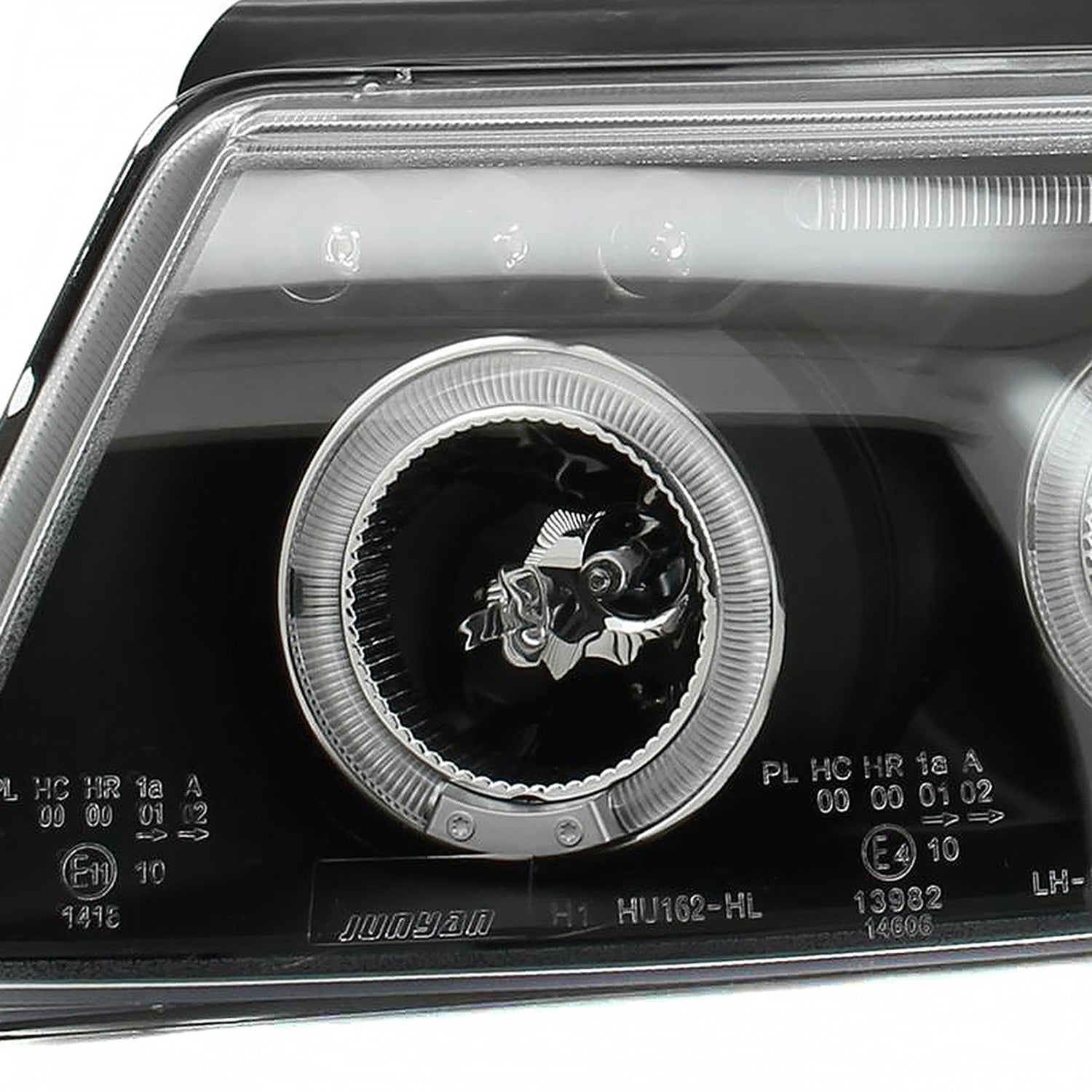 1997-2000 VW Passat Dual Halo Projector Headlights Matte Black/Clear Lens