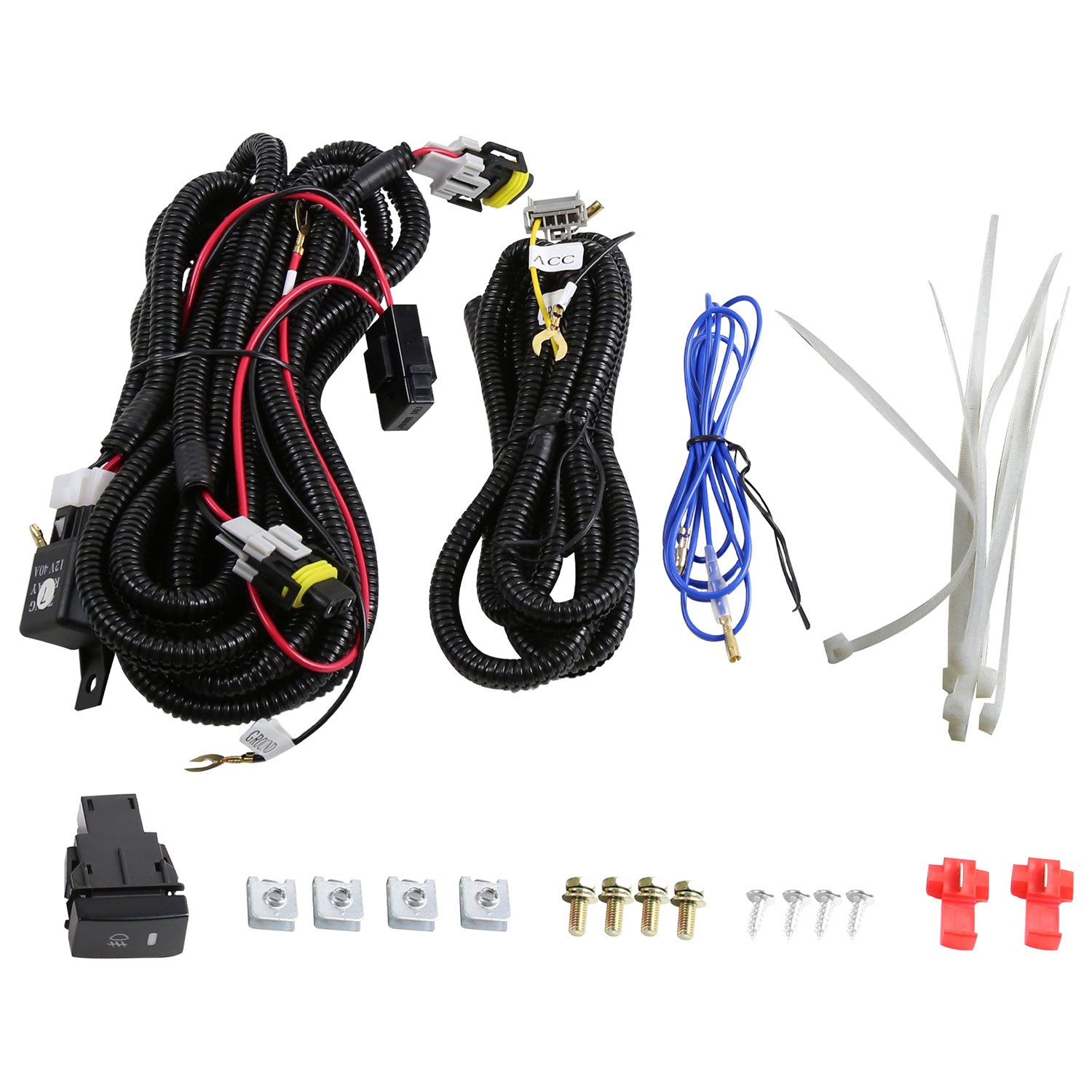 2007-2009 Mazda 3 Sedan H11 Fog Lights Kit Chrome Housing/Clear Lens