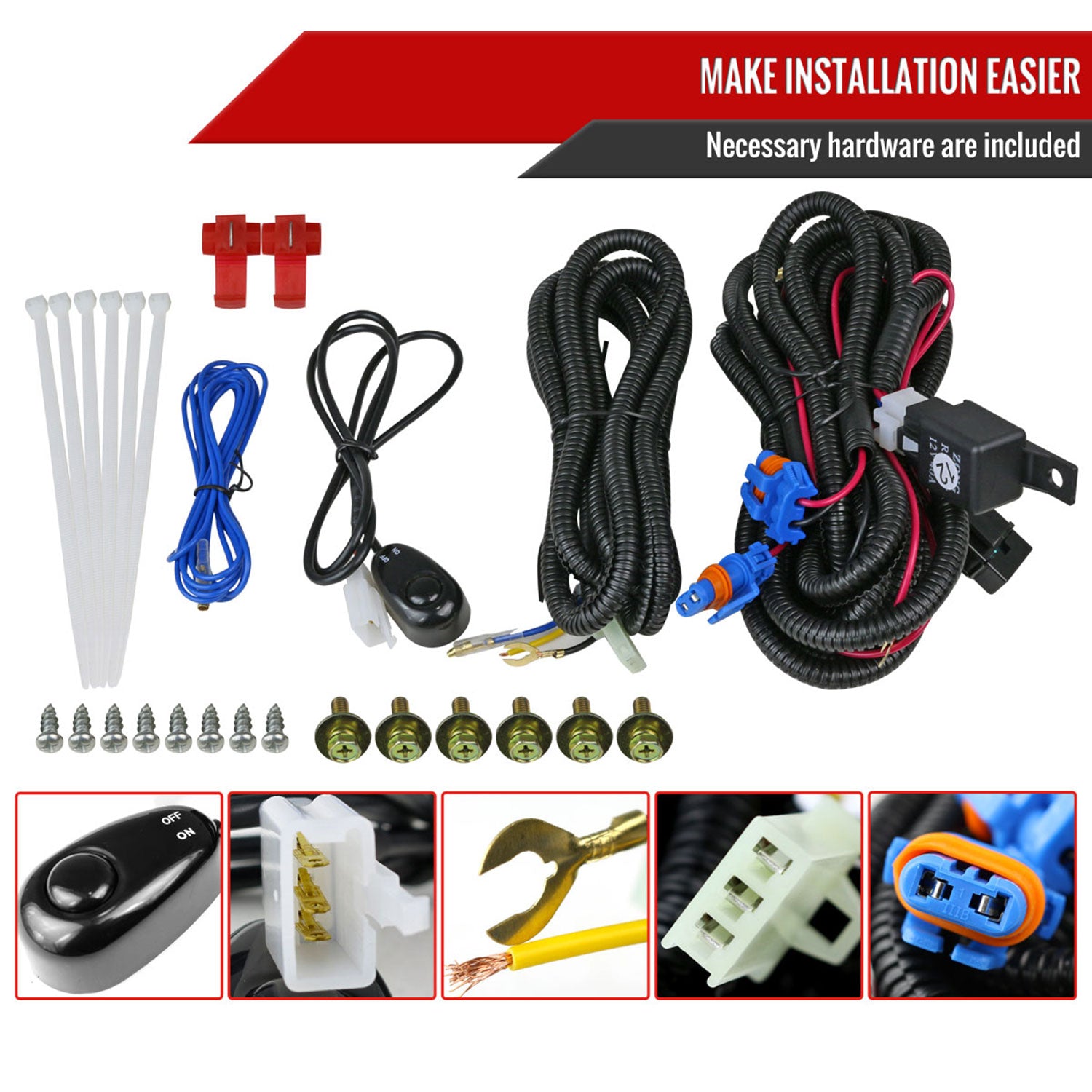 2011-2016 Ford F-250/F-350/F-450/F-550 12V/42W H10 Fog Lights Kit Chrome/Clear