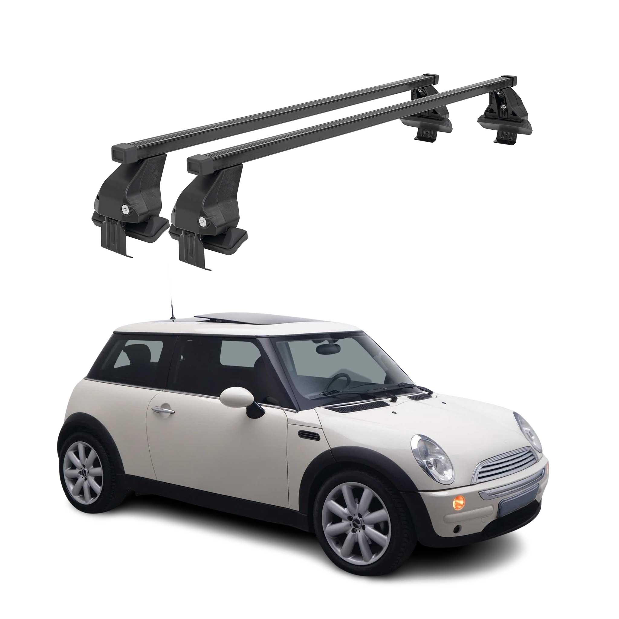 2001-2013 Mini Cooper Hatchback Roof Rack Cross Bars Black
