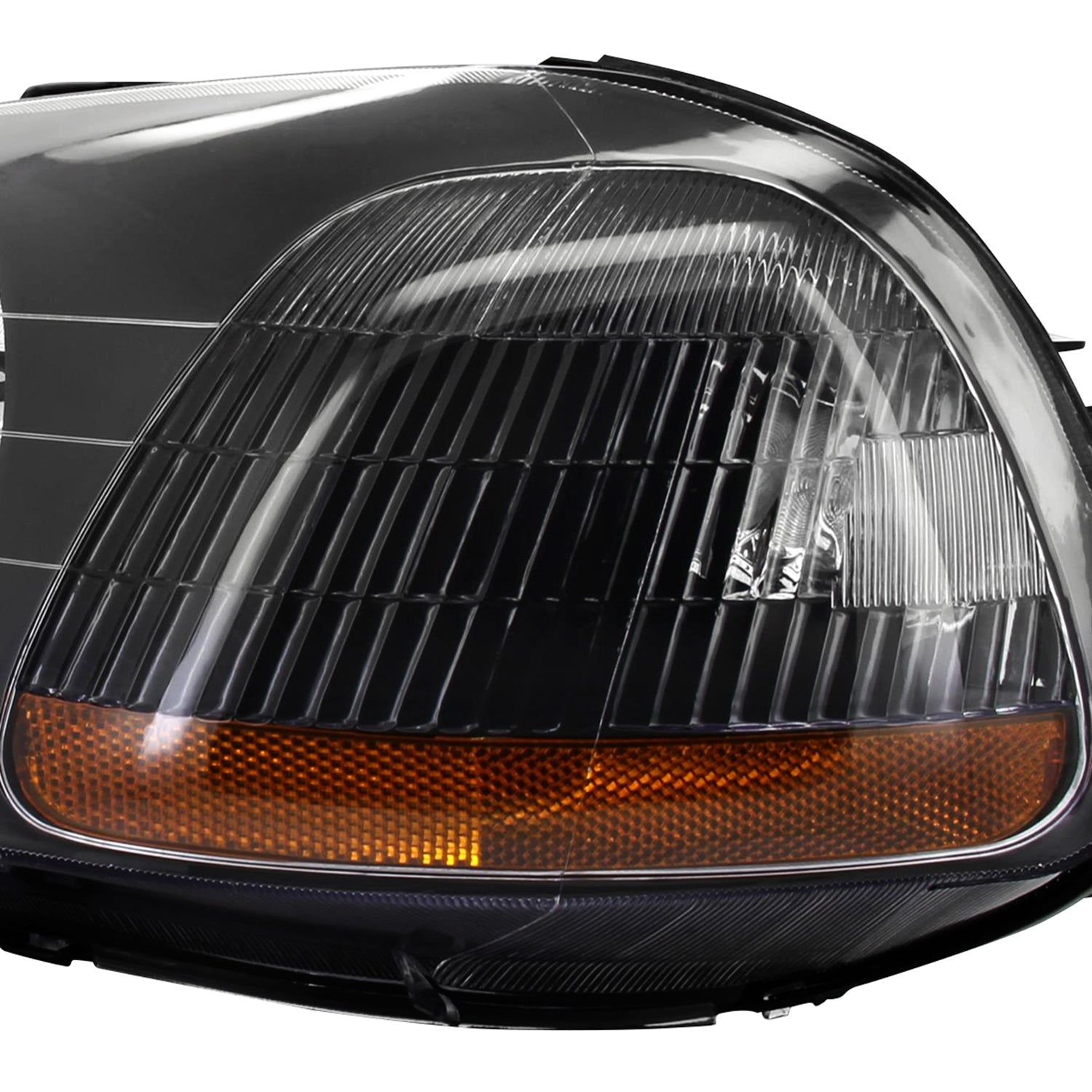 1996-1998 Honda Civic Factory Style Crystal Headlights Matte Black/Clear Lens