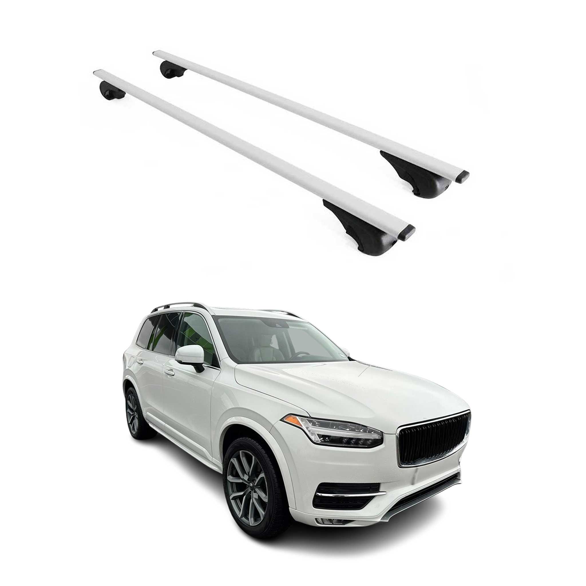 2016-2019 Volvo XC90 Roof Rack Cross Bars Silver