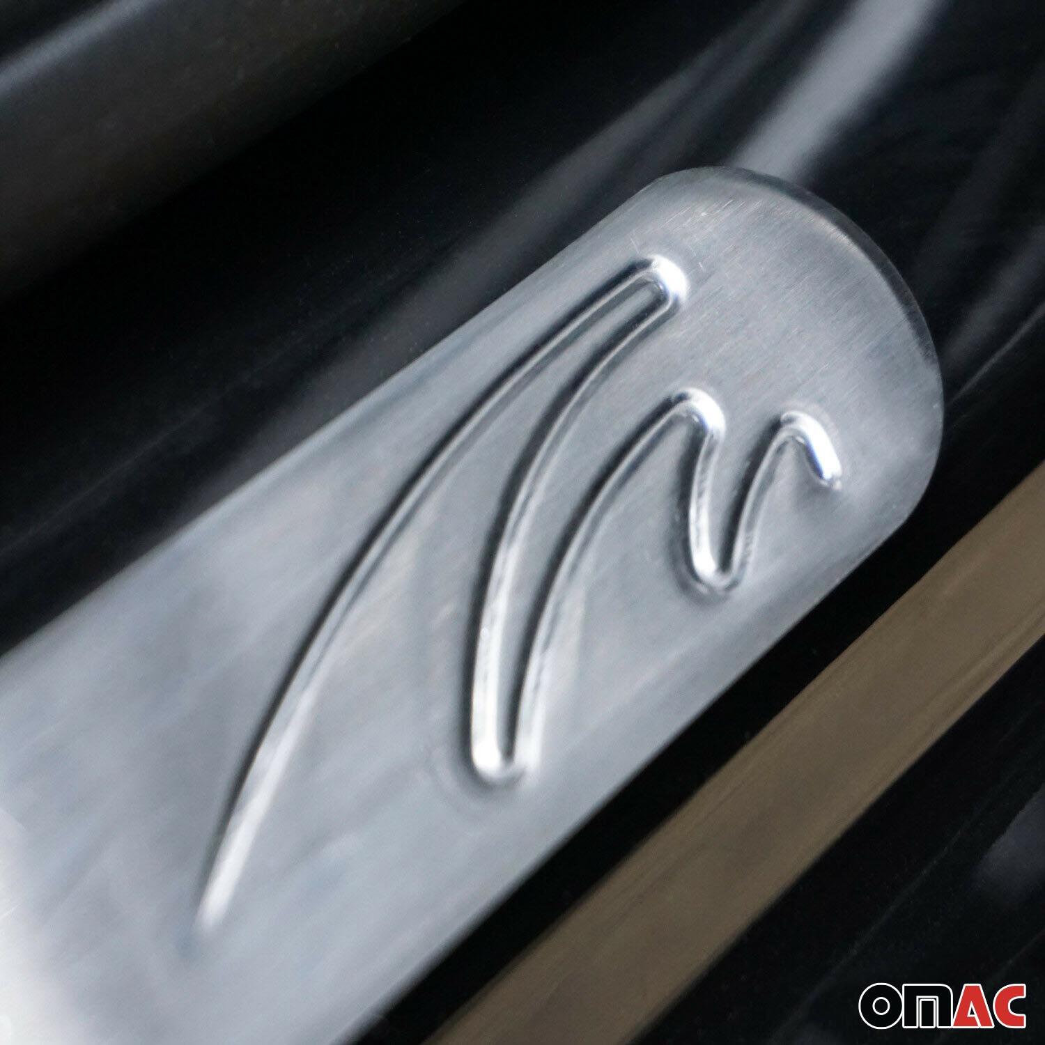 Audi Door Sill Scuff Plate Scratch Protector Stainless Steel Silver Wave 4 Pcs