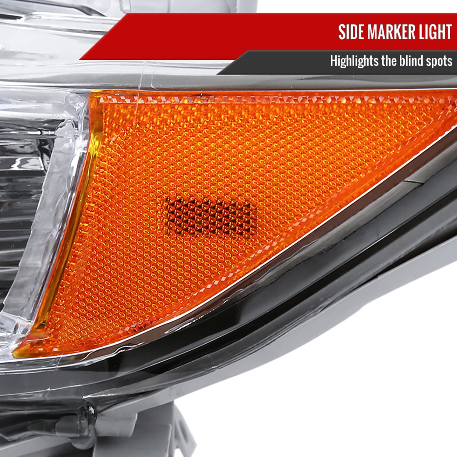 2012-2014 Toyota Camry Projector Headlights w/ Amber Reflectors Chrome/Clear