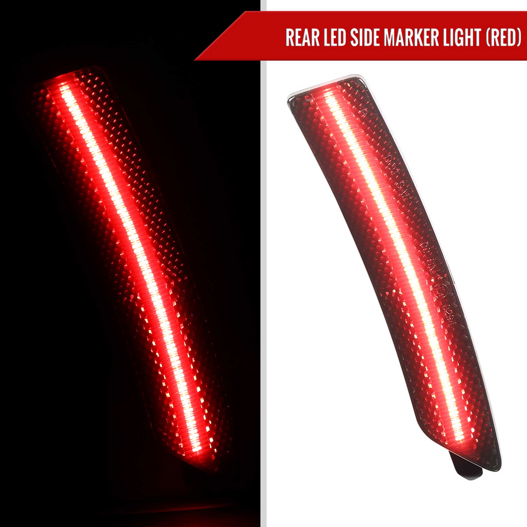 For Ford Mustang S650 2024-2025 Front and Rear Bumper LED Side Marker Signal Lights Chrome Housing Smoked Lens