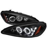 1999-2005 Pontiac Grand AM Dual Halo Projector Headlights Matte Black/Clear