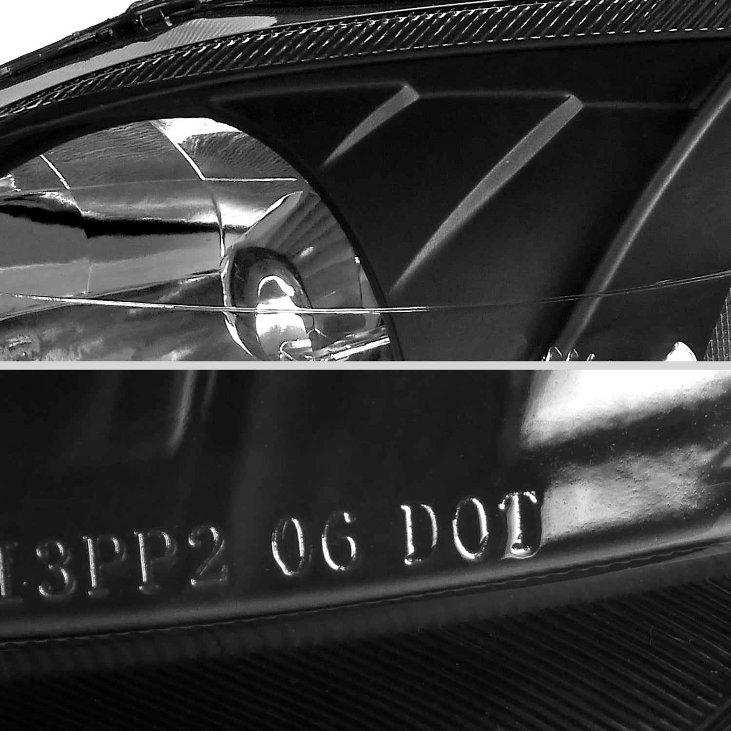 1999-2000 Honda Civic Crystal Headlights w/ Amber Reflector Matte Black/Clear