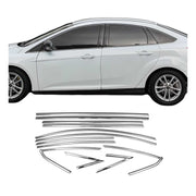 2012-2018 Ford Focus Sedan Window Molding Trim Streamer Stainless Steel