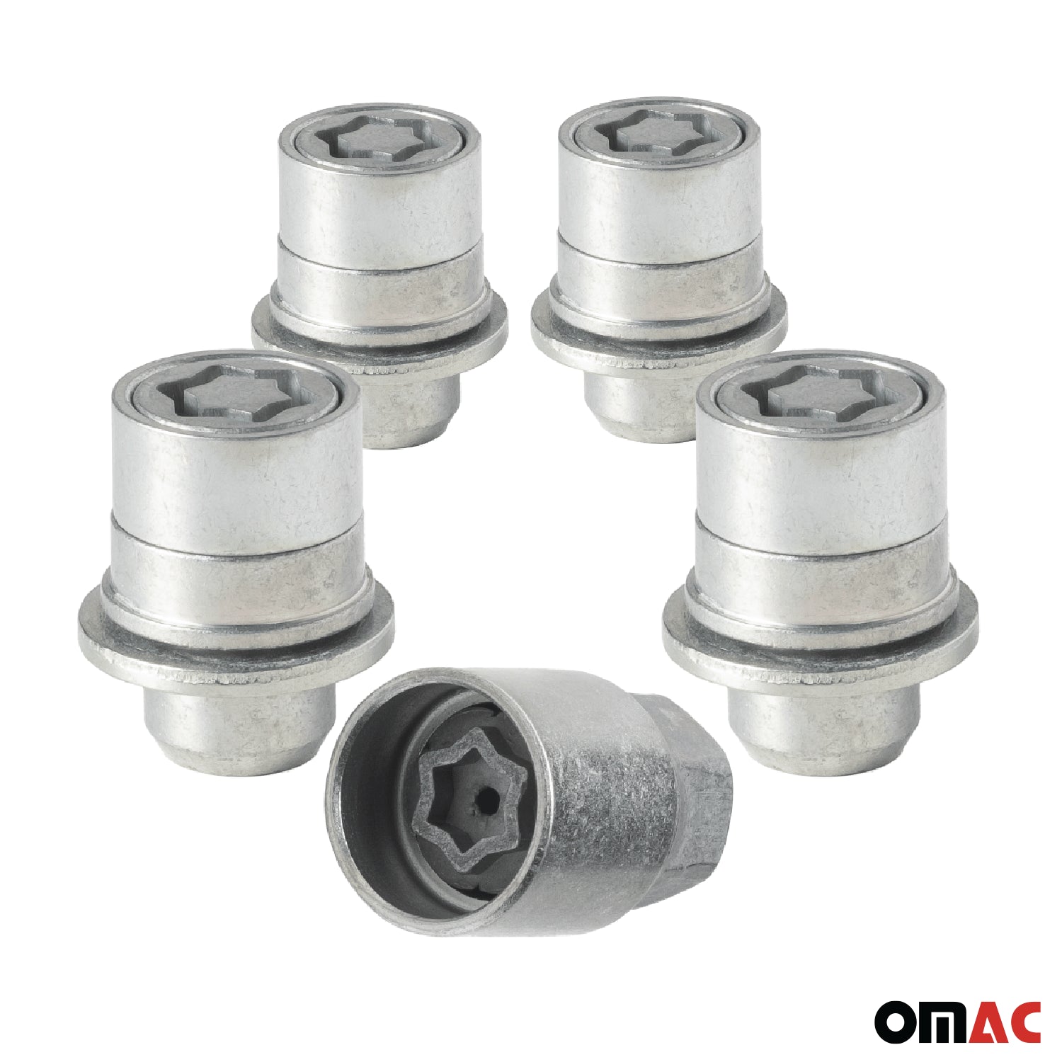 Wheel Lock Kit for Toyota Venza M12X1,5 Nut Galvanized Silver 4Locks & 1Key