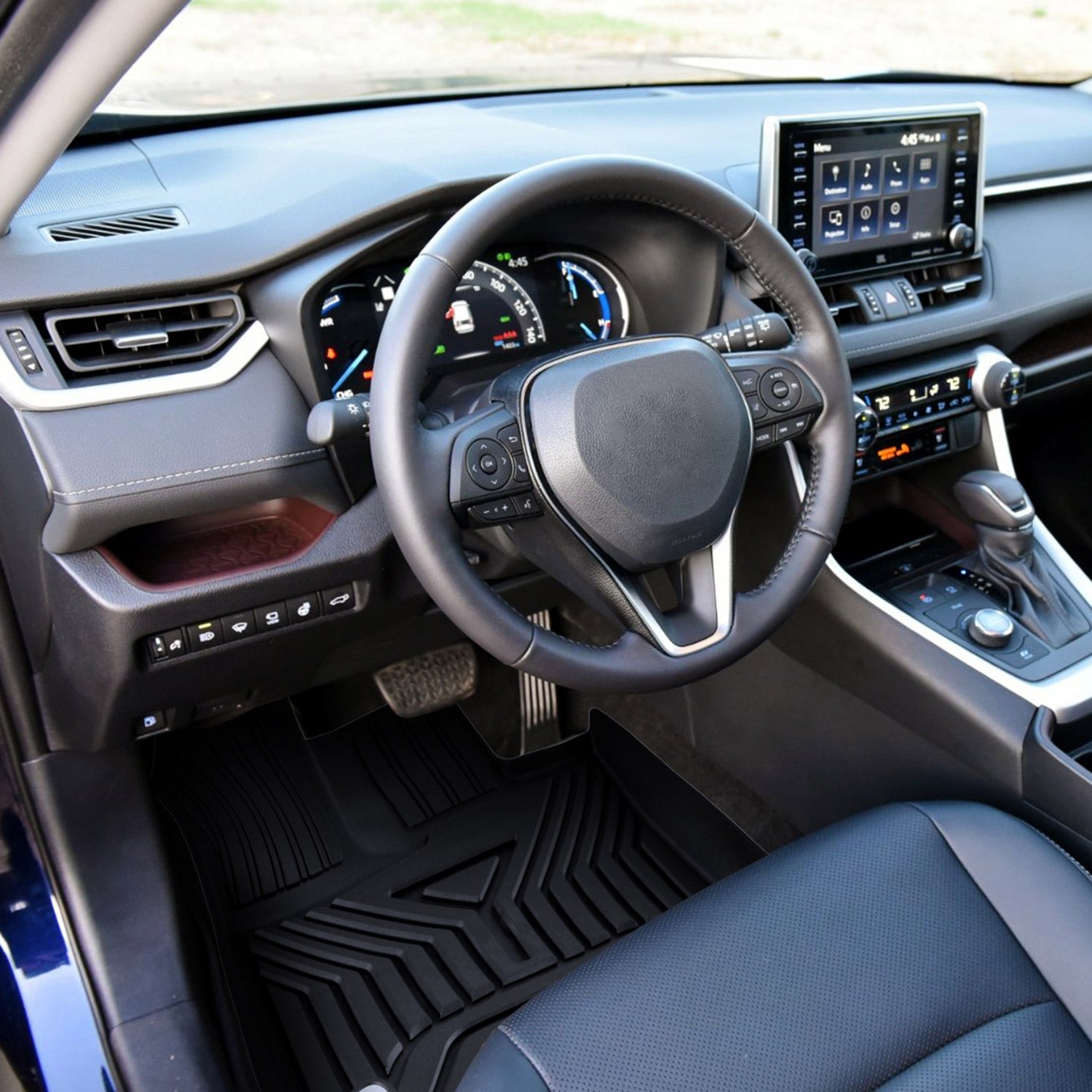 2019-2022 Toyota RAV4 All Weather Black TPE Floor Mats Liner 3Pcs