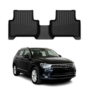 2018-2024 VW Tiguan Premium Floor Mats Liners Second Row Rear Black