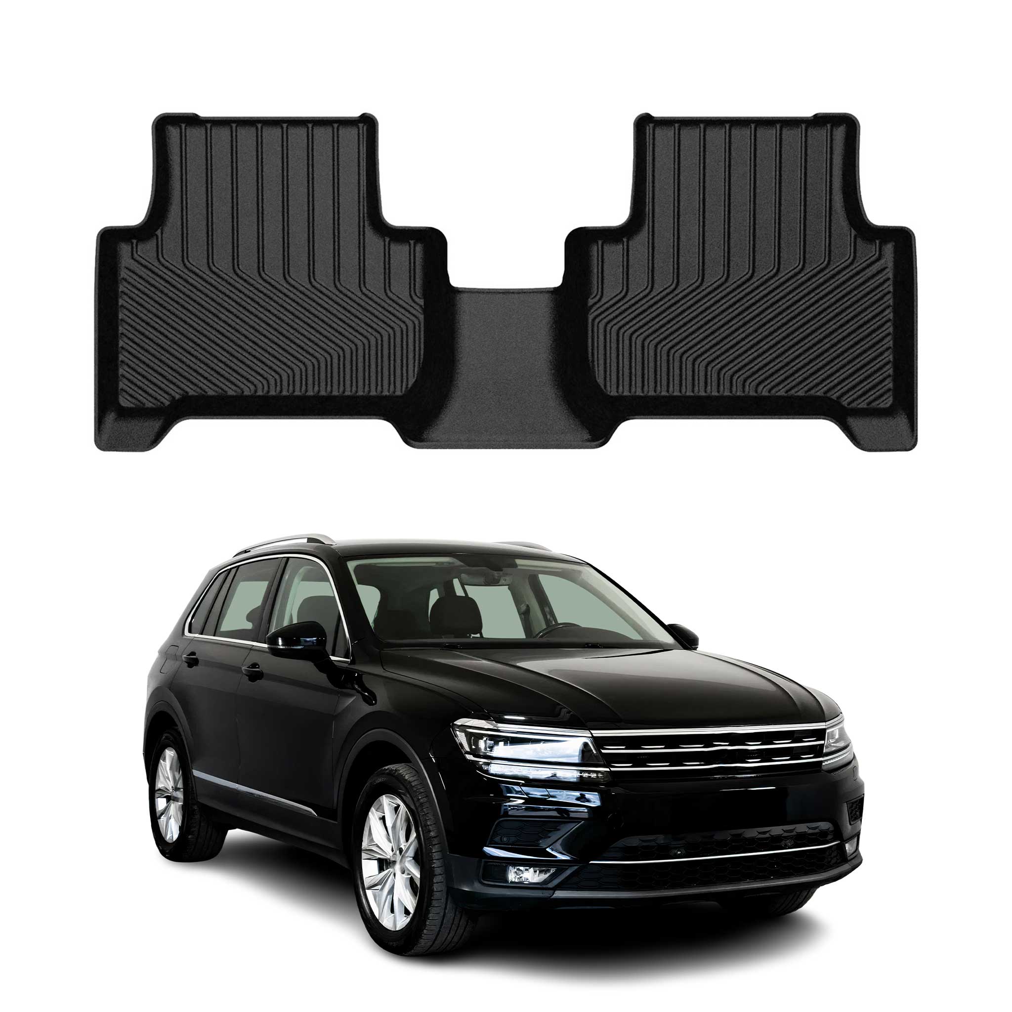 2018-2024 VW Tiguan Premium Floor Mats Liners Second Row Rear Black