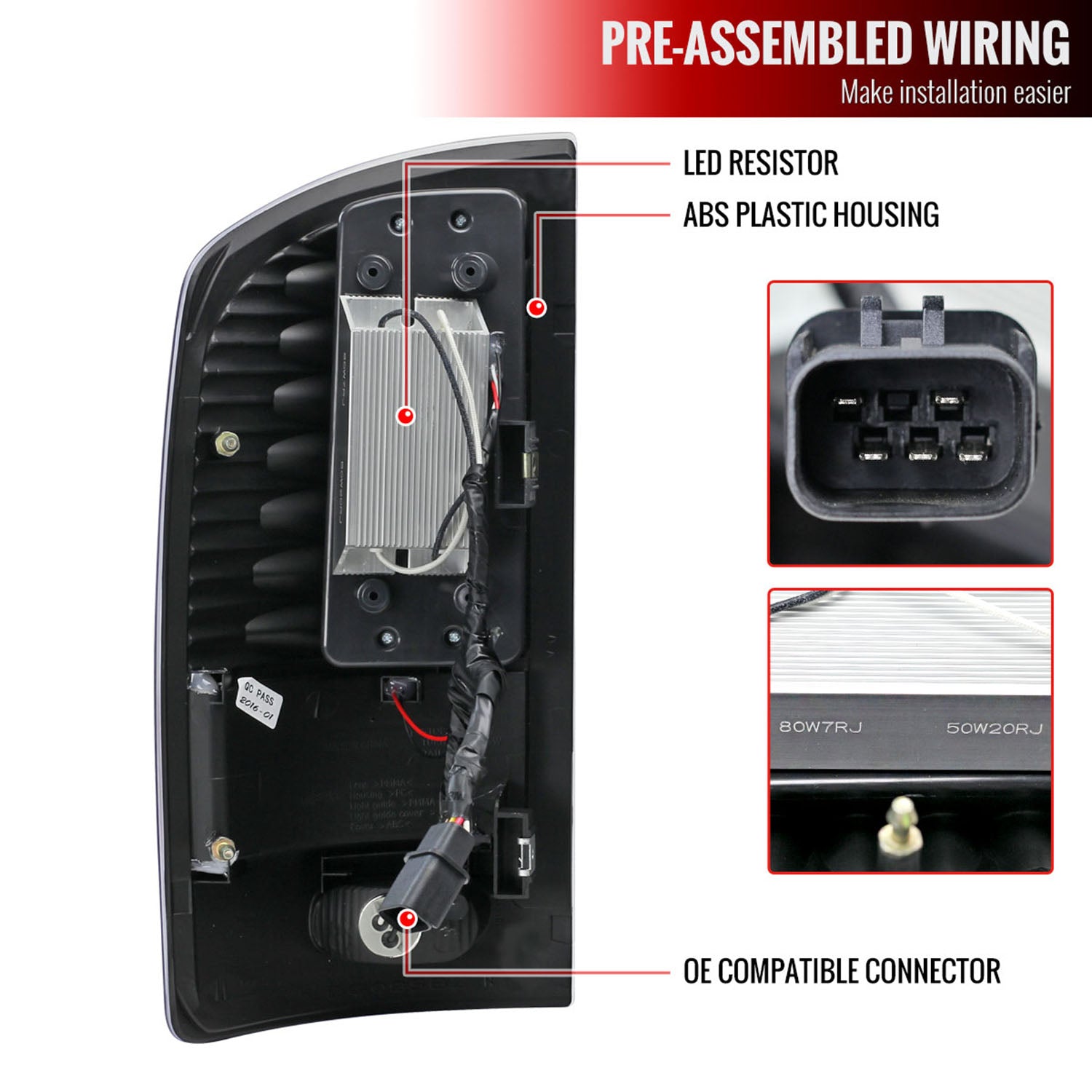 2002-2006 Dodge RAM LED Tail Lights Matte Black Housing/Clear Lens