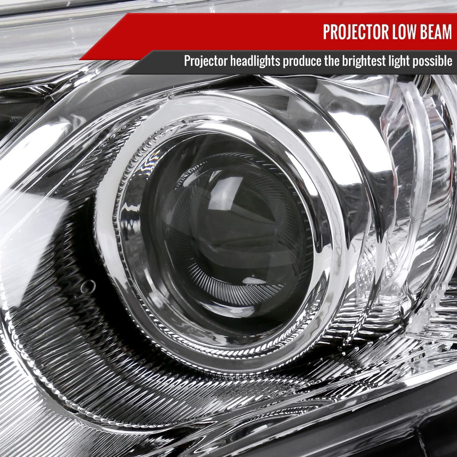 2012-2014 Toyota Camry Projector Headlights w/ Amber Reflectors Chrome/Clear