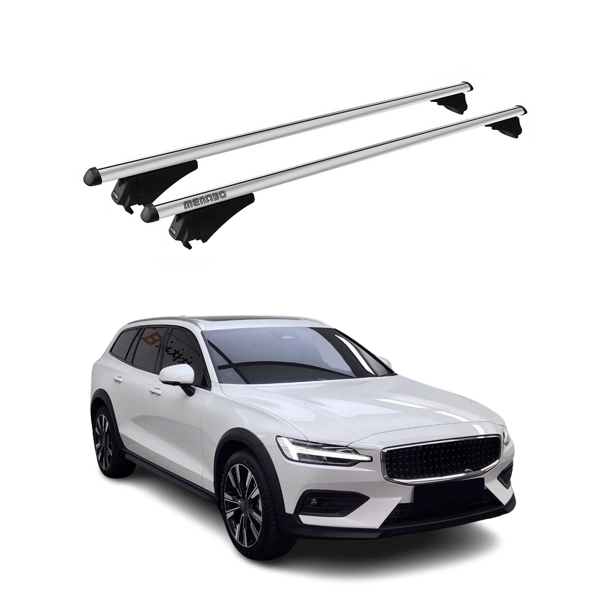 2015-2024 Volvo V60 Cross Country Roof Rack Cross Bars Silver