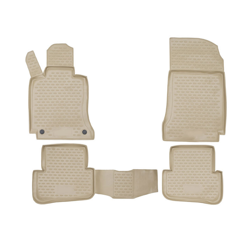 2010-2014 Mercedes C Class W204 Sedan Floor Mats Liners Full Set All Weather Beige