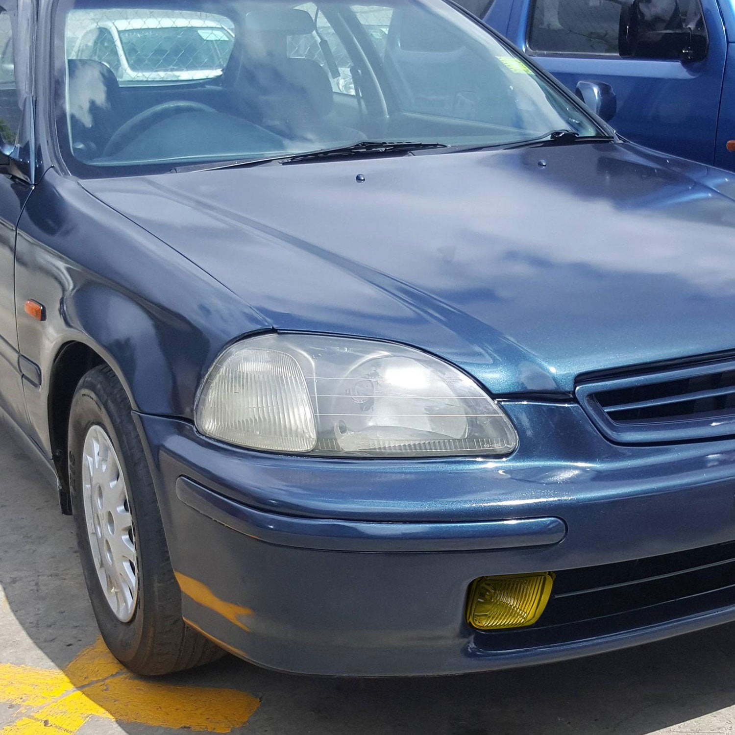 1996-1998 Honda Civic H3 Fog Lights Kit Chrome Housing/Yellow Lens