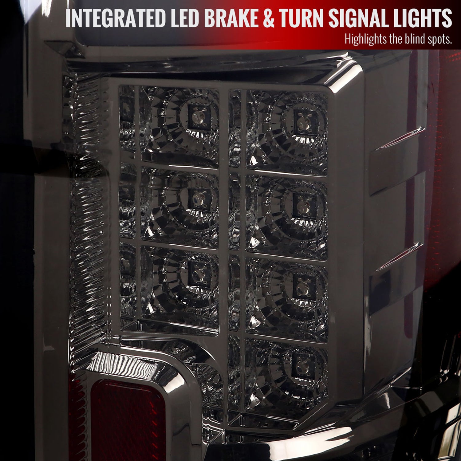 2017-2019 Ford F-250/350/450/550 Super Duty LED Bar Tail Lights Chrome/Smoke