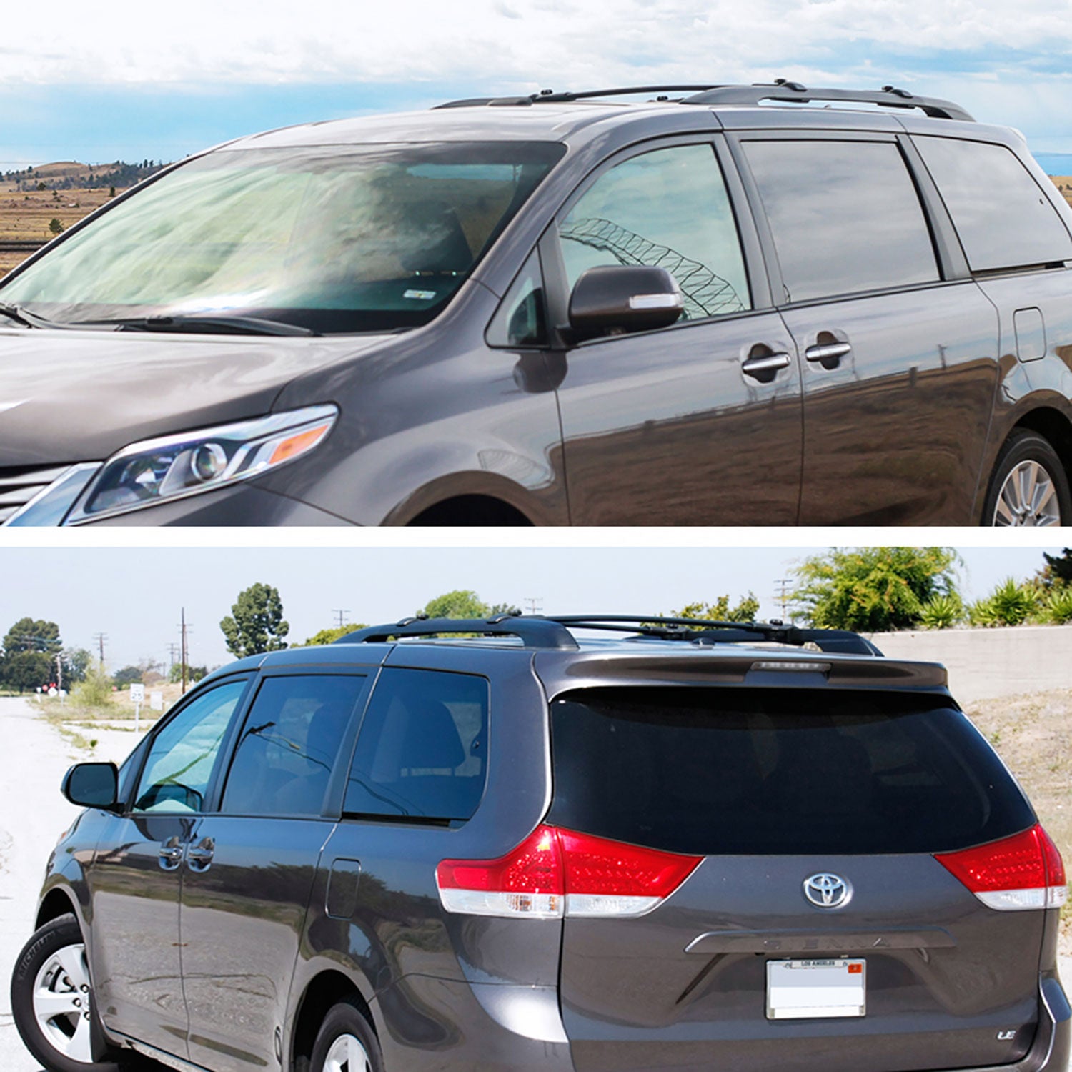 2011-2017 Toyota Sienna Aluminum Roof Top Cross Bars Black