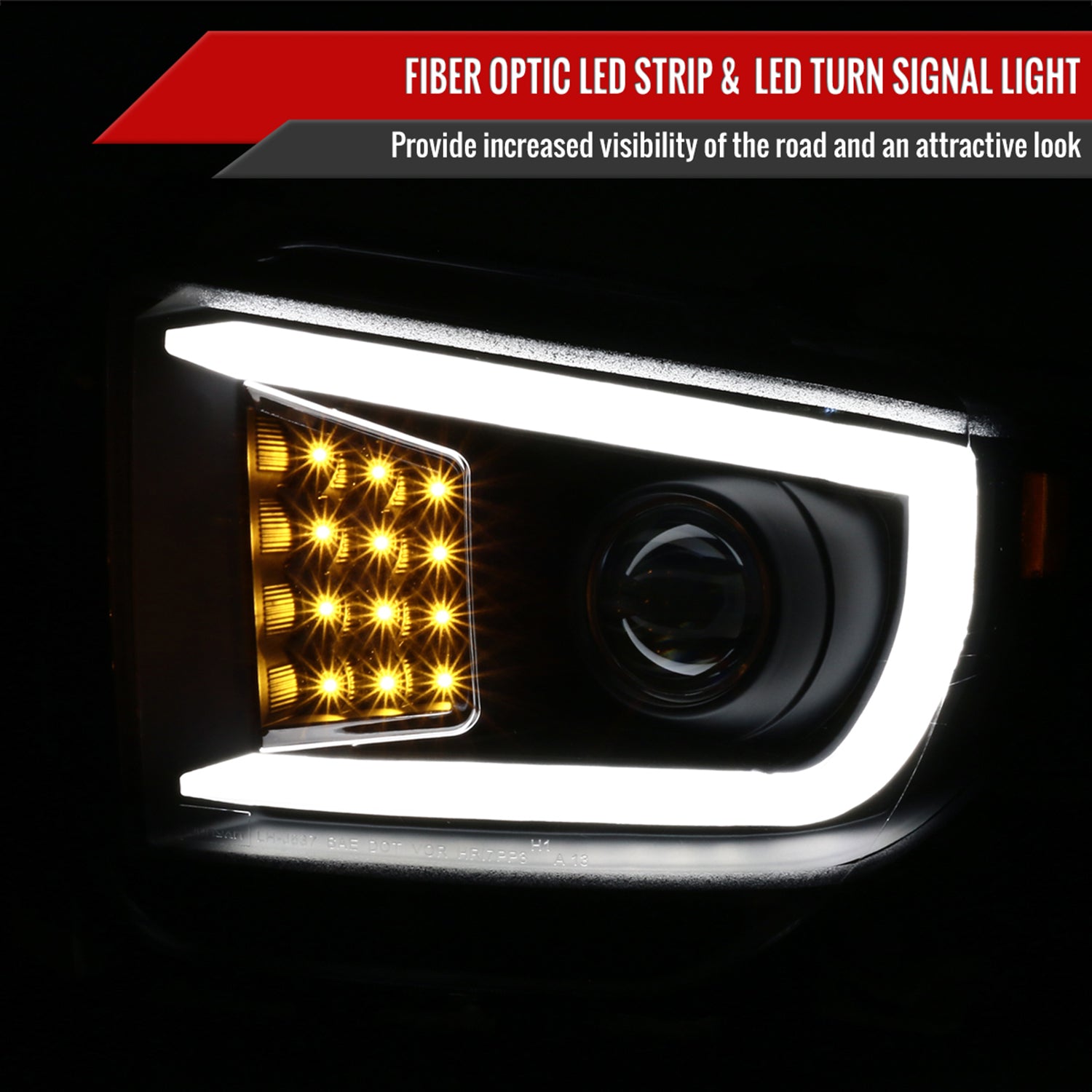 2014-2021 Toyota Tundra LED CBar Projector Headlights LED Signal Lights Black