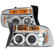 1997-2004 Dodge Dakota/ 1998-2003 Durango Dual Halo Projector Headlights Chrome