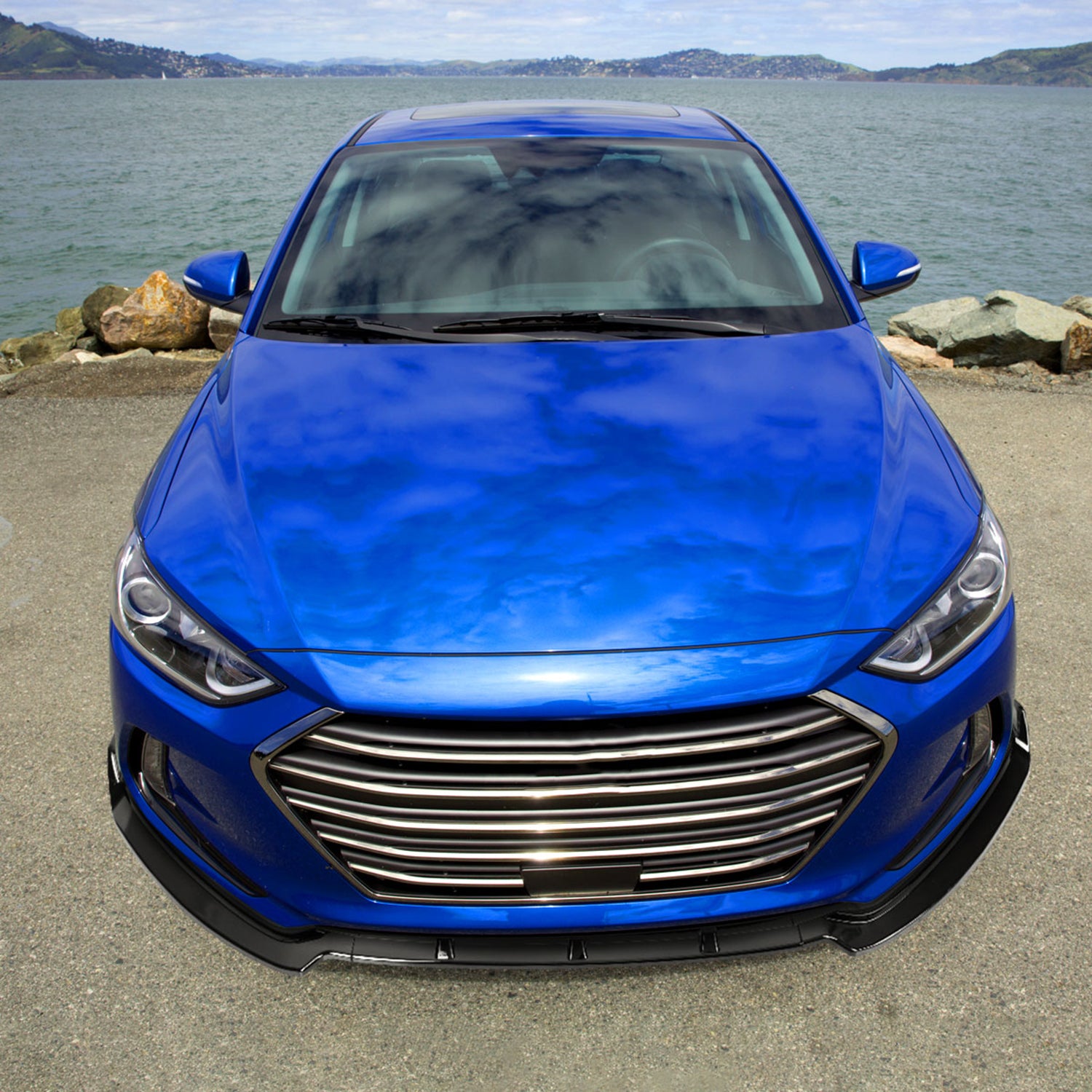 2017-2018 Hyundai Elantra Glossy Black Polypropylene 3Pcs Bumper Lip