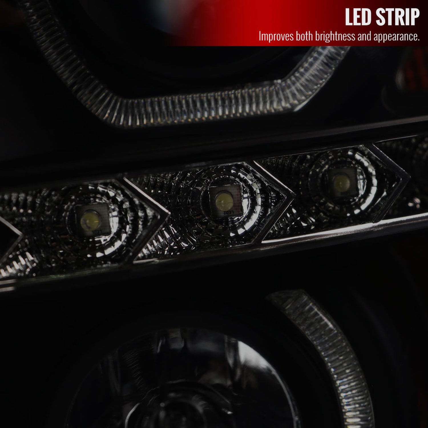 2007-2013 Chevy Silverado 1500 2500HD 3500HD Dual U-Ring Headlights LED Smoke