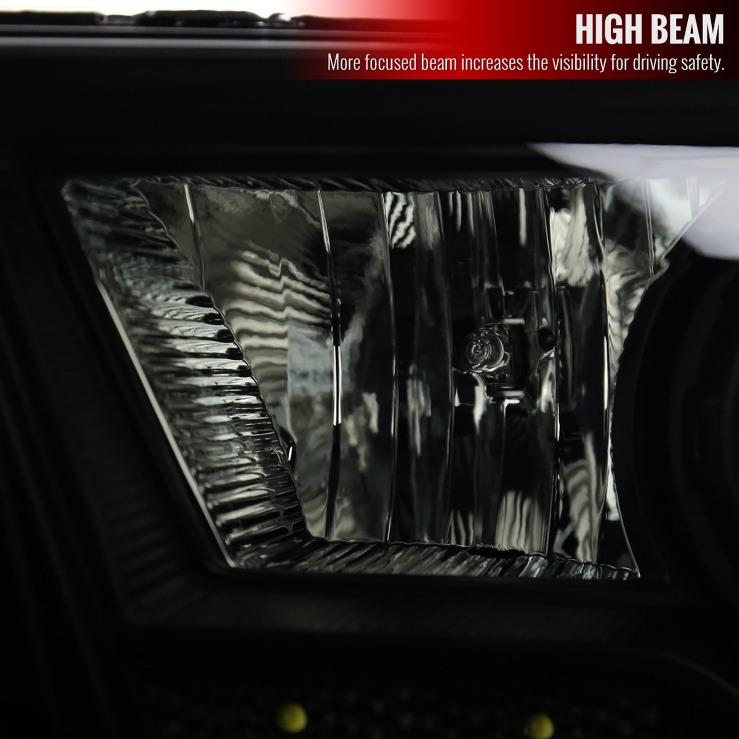 1999-2004 Ford F-250/350/450/550/Excursion Projector Headlights SMD LED Black