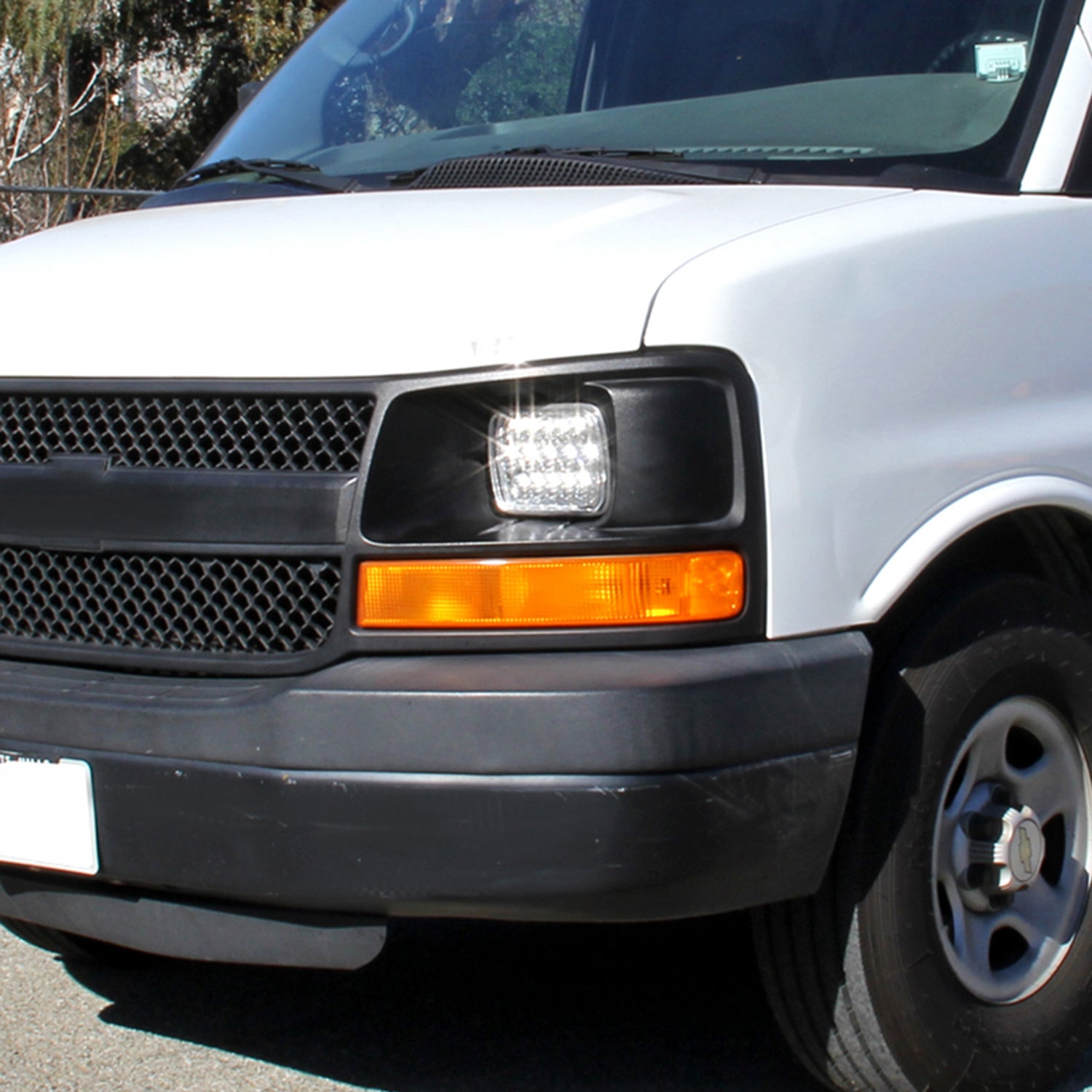 Universal 7"x6" 15-LED Sealed Beam Headlights w/ H4 Plug Black Alu Housing/PMMA