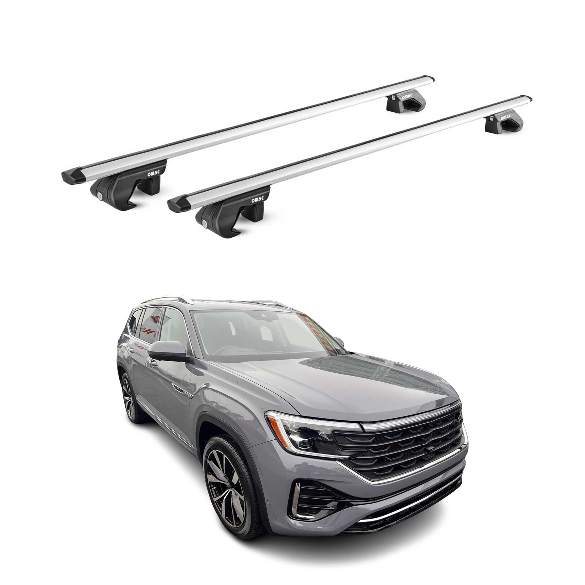 2025 VW Atlas Roof Rack Cross Bars Luggage Carrier Alu Silver 2x