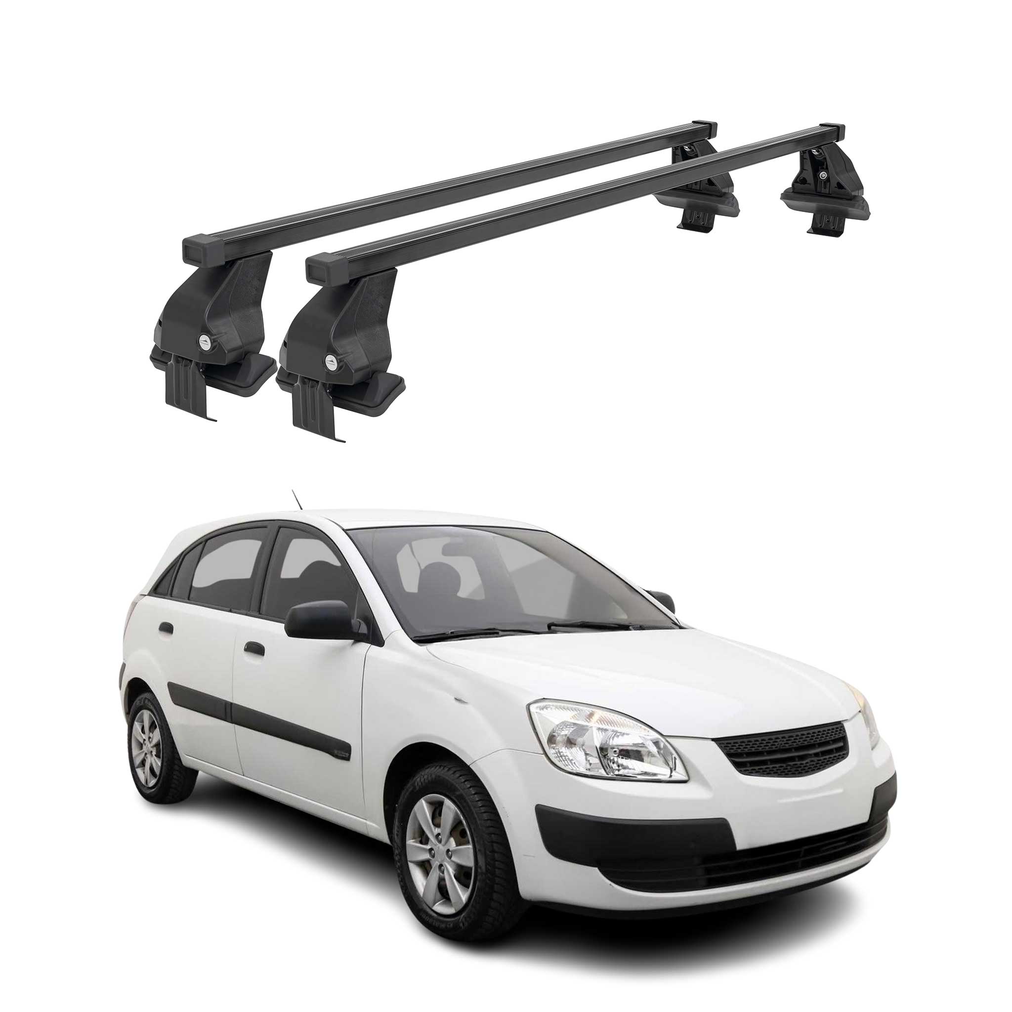2006-2012 Kia Rio Roof Rack Cross Bars Black