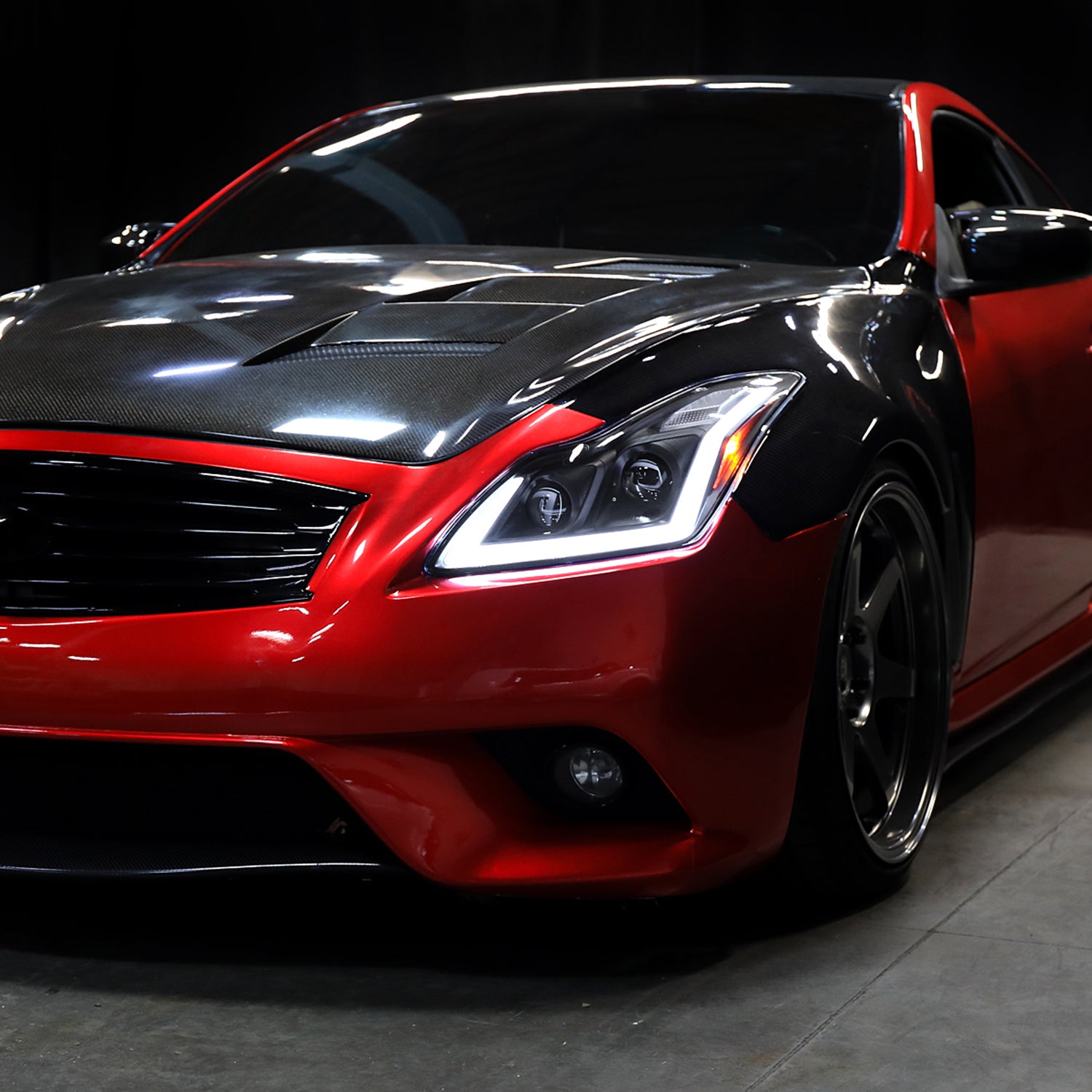 2008-2013 Infiniti G37/14-2015 Q60 Coupe/Convertible LED Signal Headlights Black