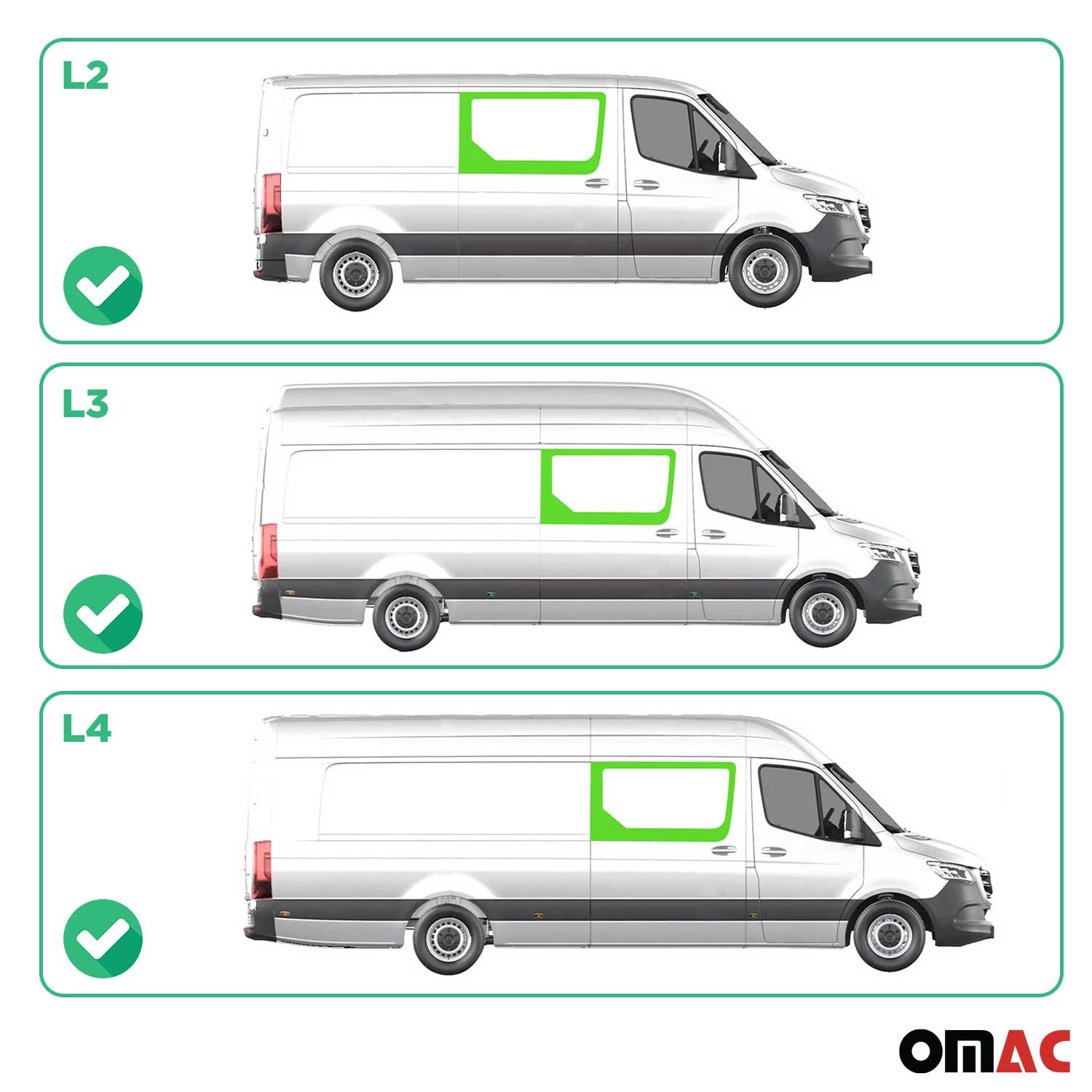 2010-2018 Mercedes Sprinter W906 Window Glass L2 L3 L4
